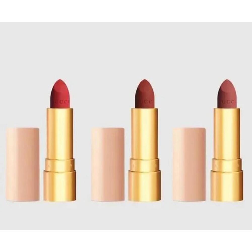 SOLD! GUCCI Mini Matte Lipstick Set - Luxe 3-Piece Collection - Picture 2 of 4